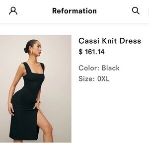 Reformation Black Midi Dress